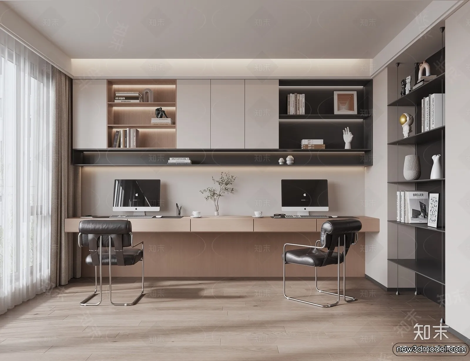 Study and Work Space – 3D Models – 3D Interior Scene – 068