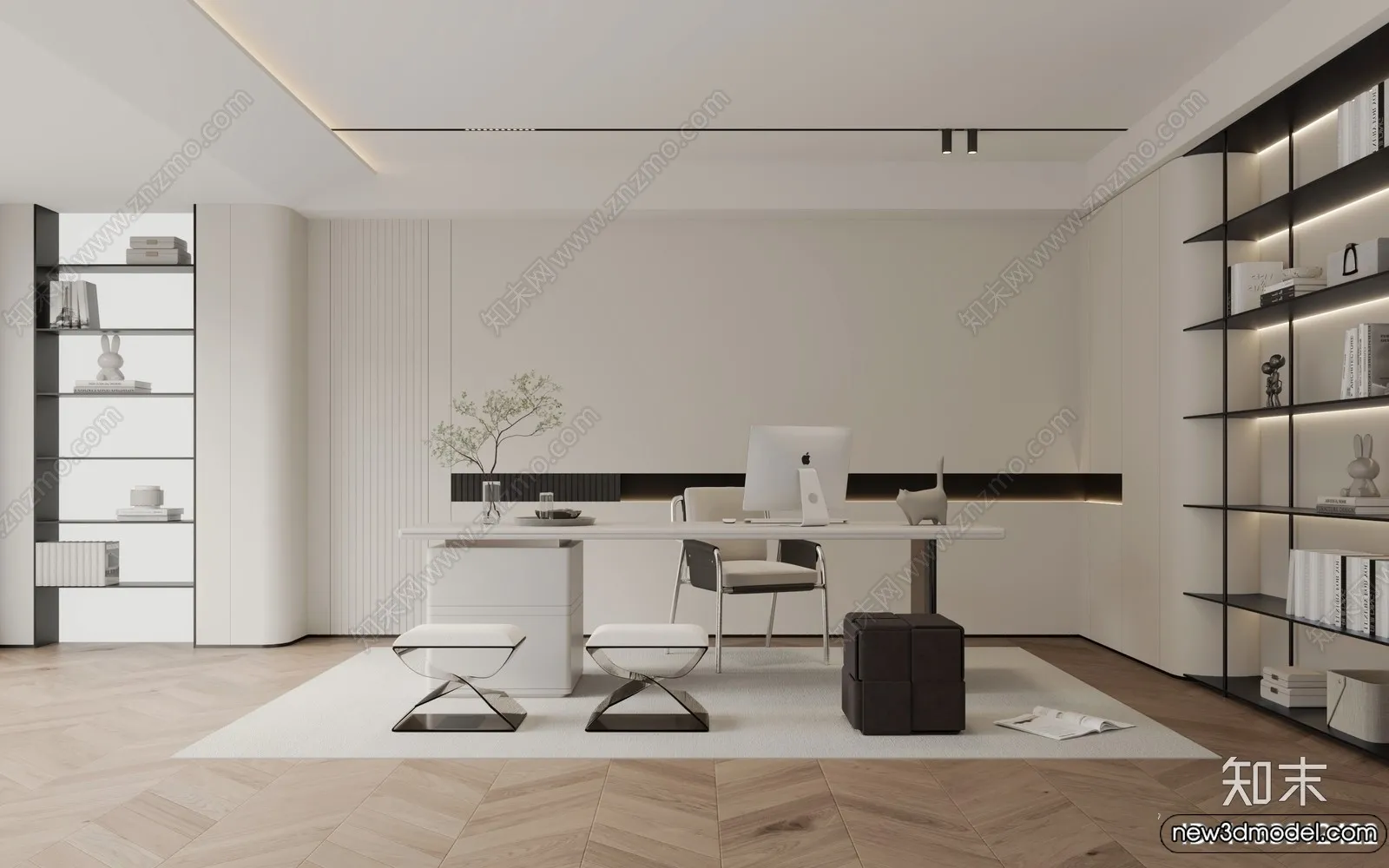 Study and Work Space – 3D Models – 3D Interior Scene – 074