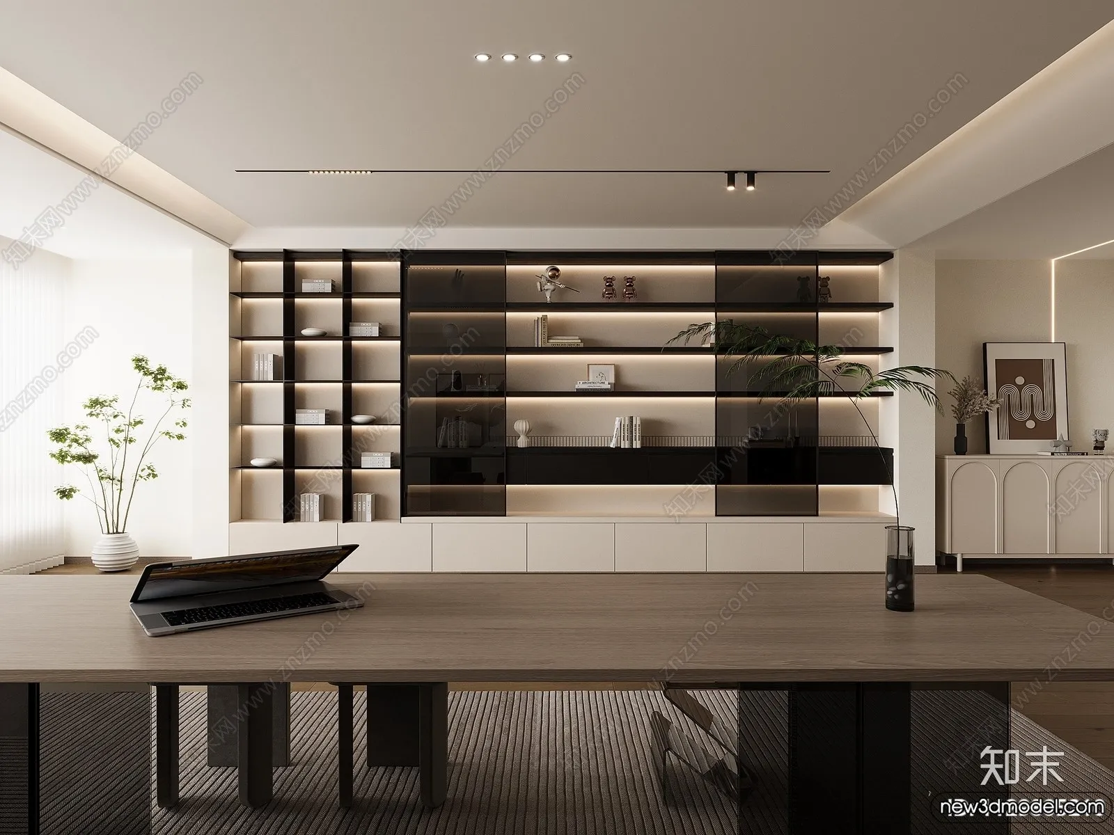 Study and Work Space – 3D Models – 3D Interior Scene – 077