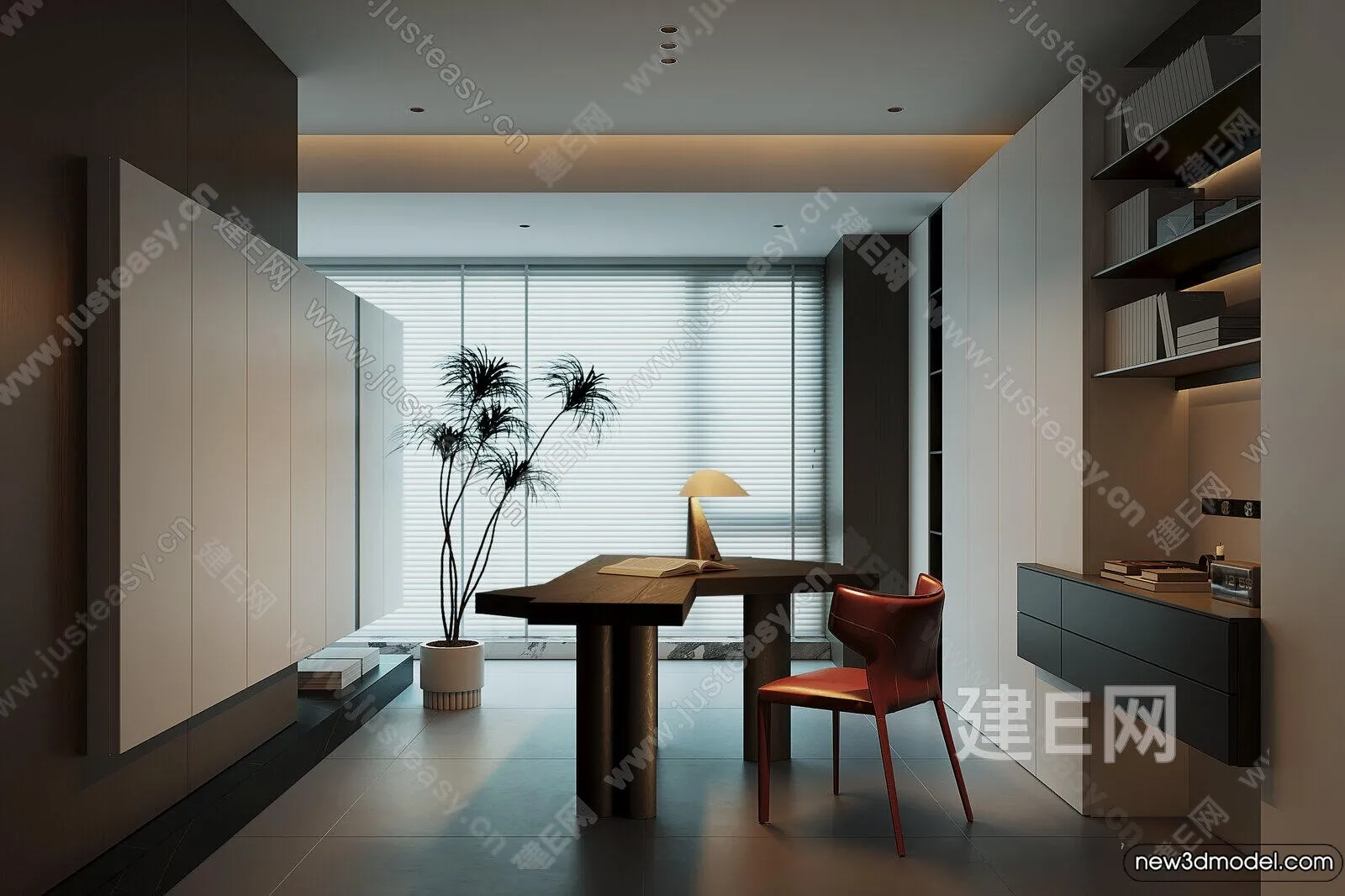 Study and Work Space – 3D Models – 3D Interior Scene – 093