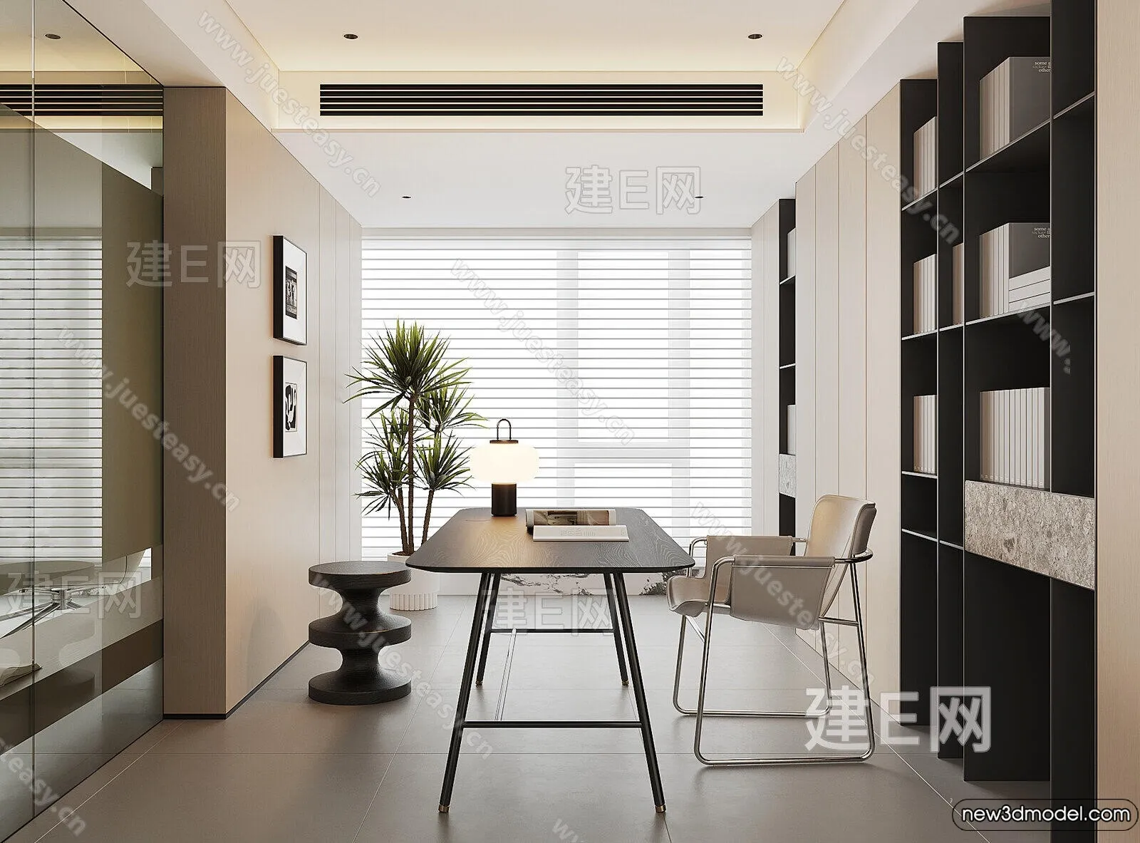 Study and Work Space – 3D Models – 3D Interior Scene – 137