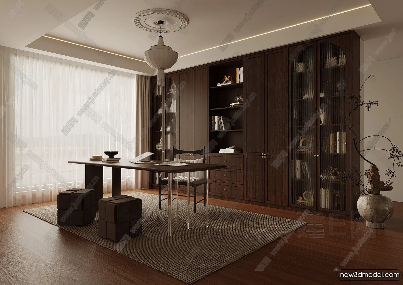 Study and Work Space – 3D Models – 3D Interior Scene – 151