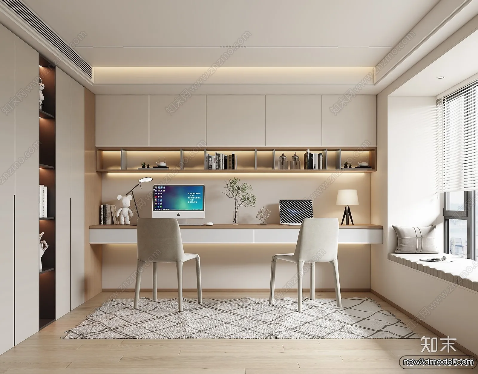 Study and Work Space – 3D Models – 3D Interior Scene – 185