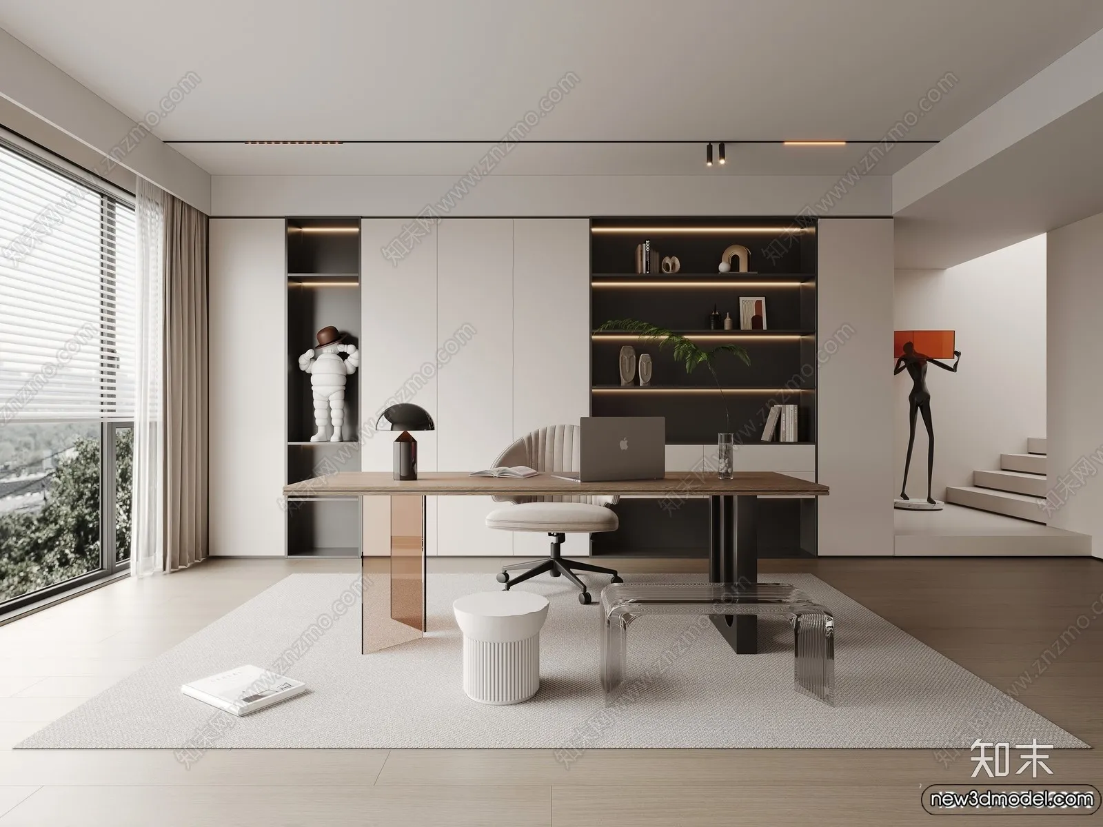 Study and Work Space – 3D Models – 3D Interior Scene – 187