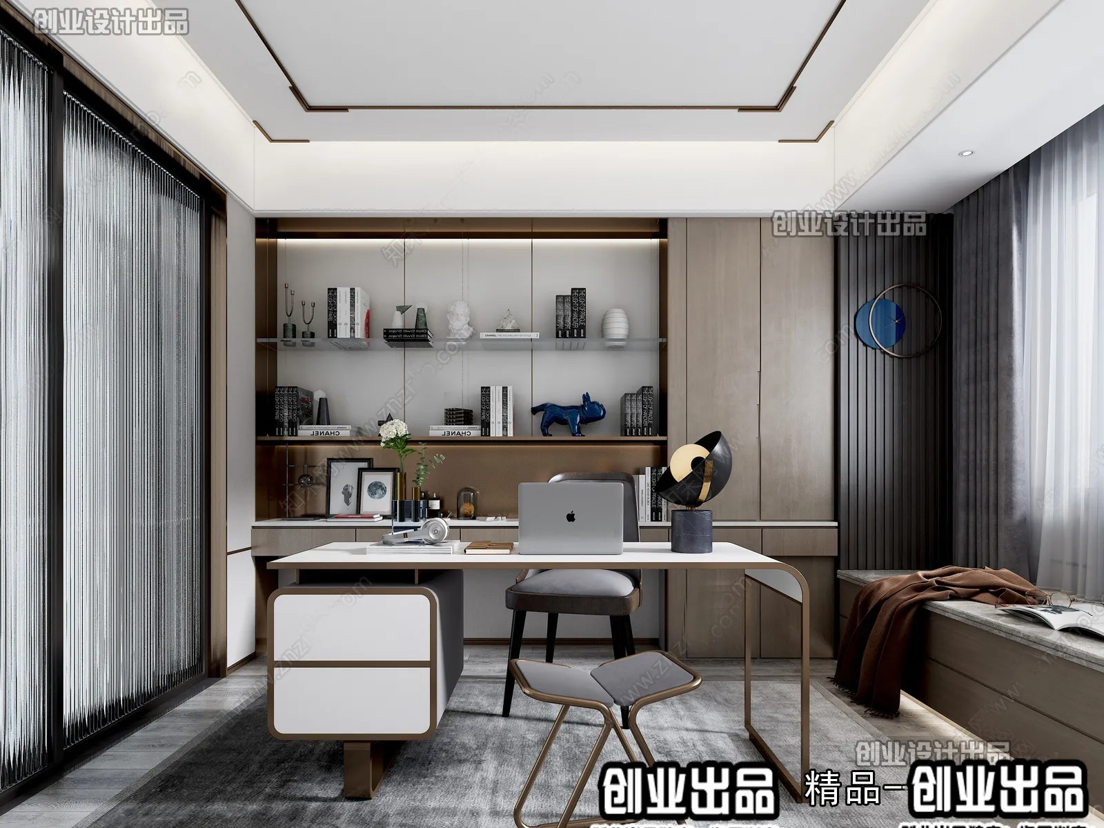 Study Space – Modern Style Interior 3D Scenes – 014