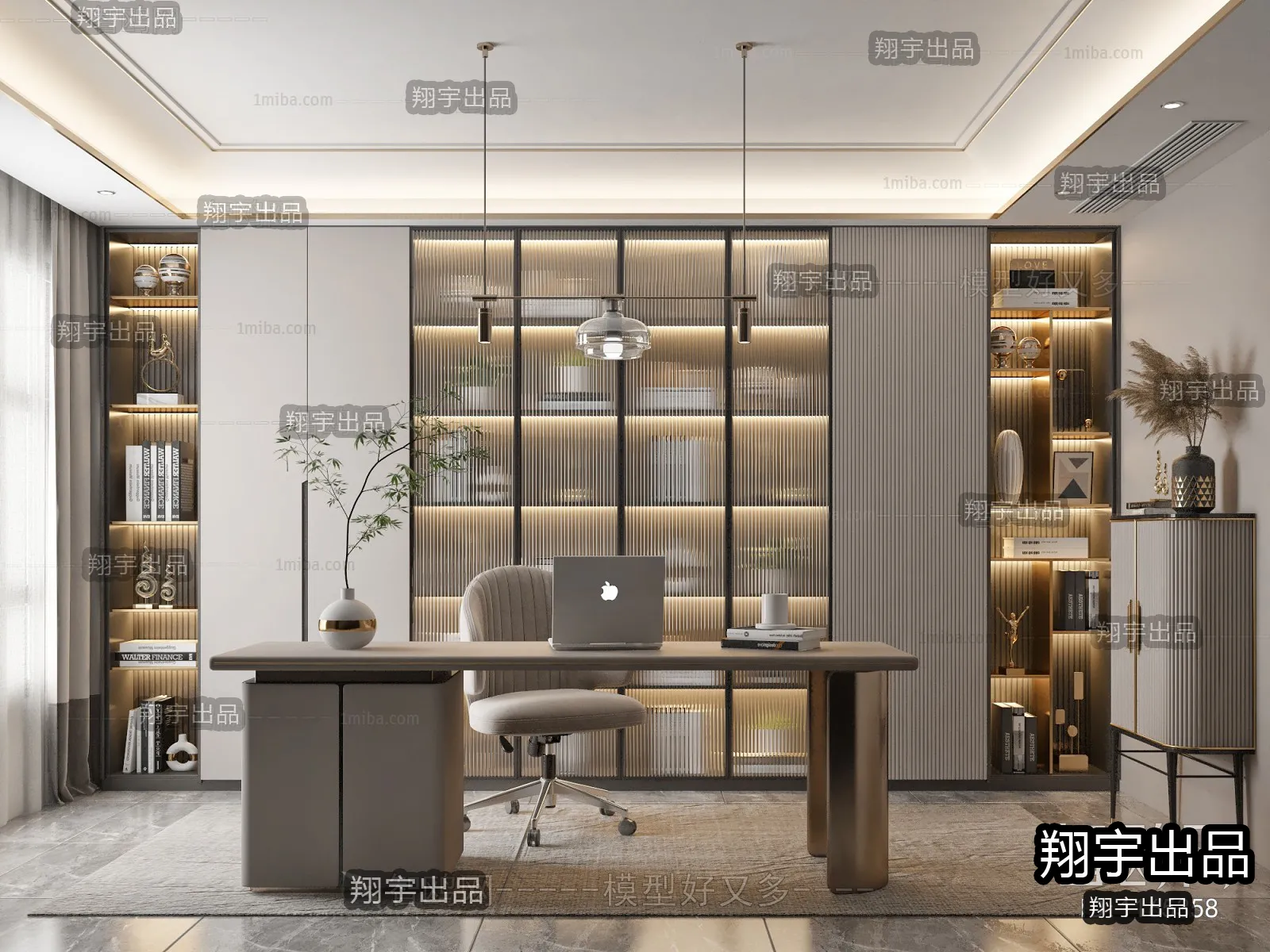 Study Space – Modern Style Interior 3D Scenes – 020