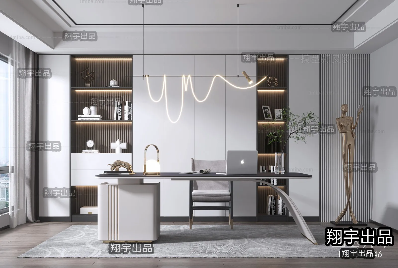 Study Space – Modern Style Interior 3D Scenes – 021