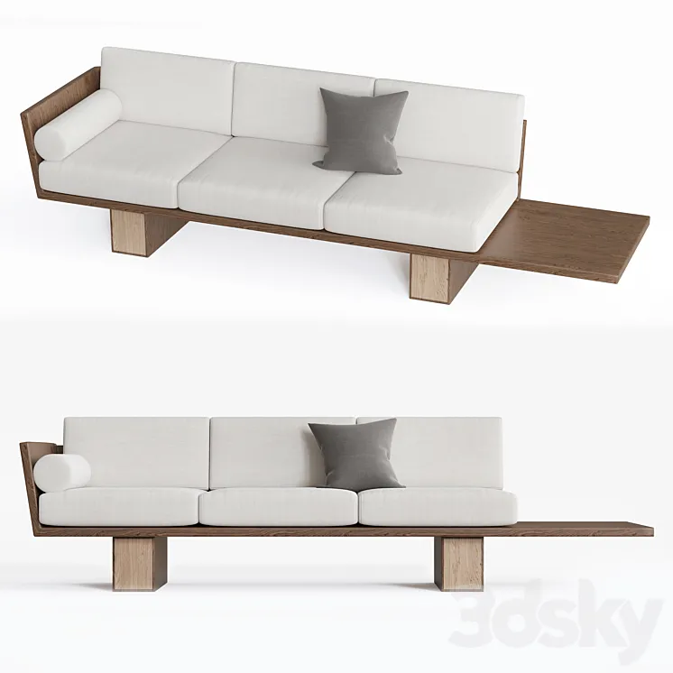 Suelo Modern Wood Sofa 3DS Max Model