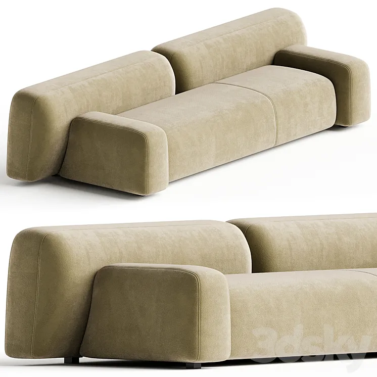 Suiseki sofa cod SUI05 composition 3DS Max