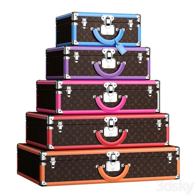Suitcases Bisten Macassar Multicolore (Louis Vuitton) 3dsMax Model