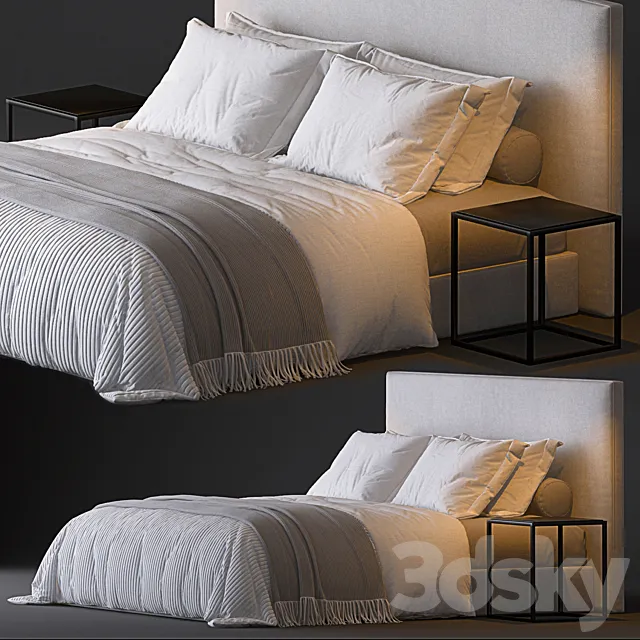 Sullivan fabric platform bed 3ds Max