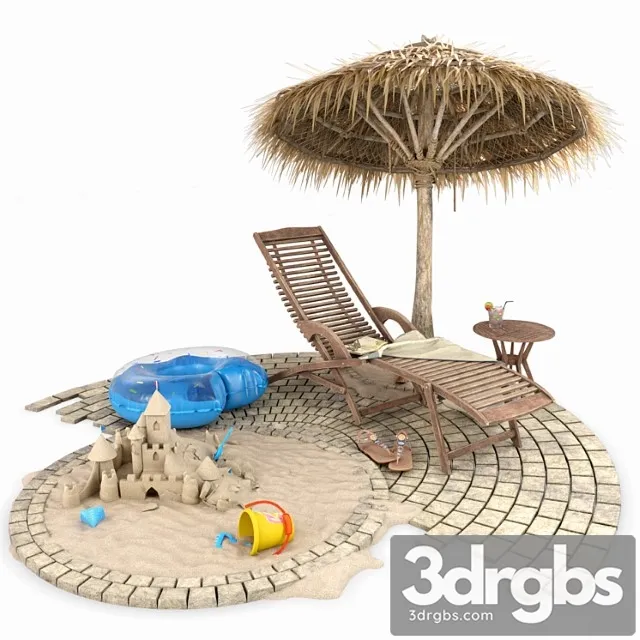 Summer beach and pool set 2 3dsmax Download