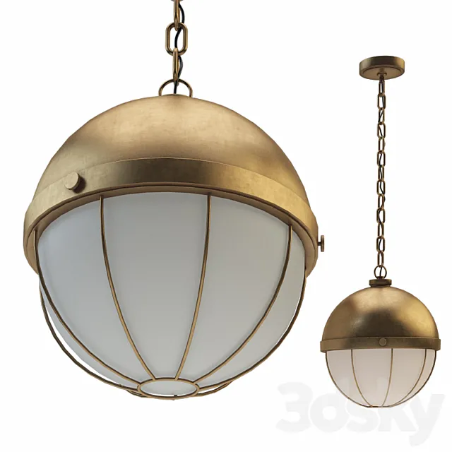 Sumner 1 Light Pendant Aged Brass 3DS Max Model
