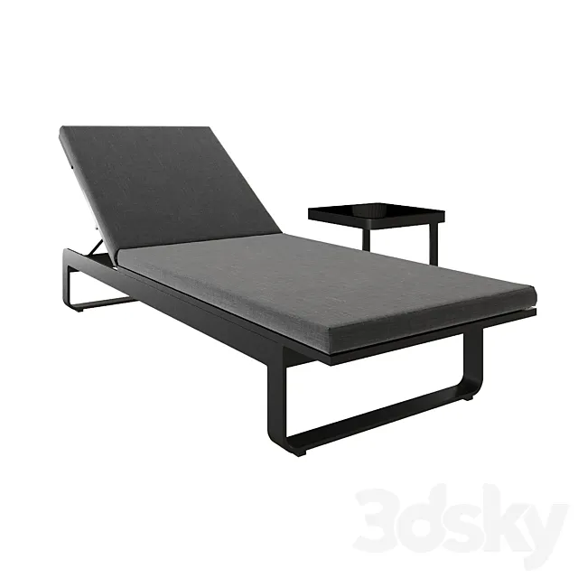 Sun lounger black 3ds Max
