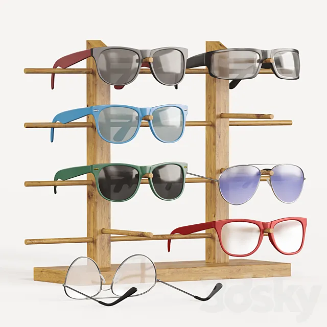 Sunglasses stand with glasses 3DSMax File