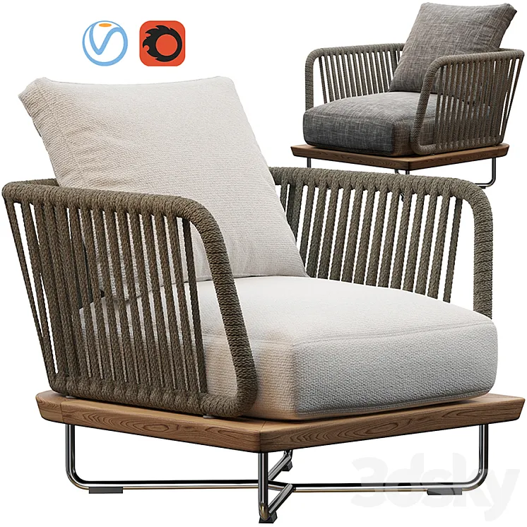 Sunray armchair Minotti outdoor 3DS Max