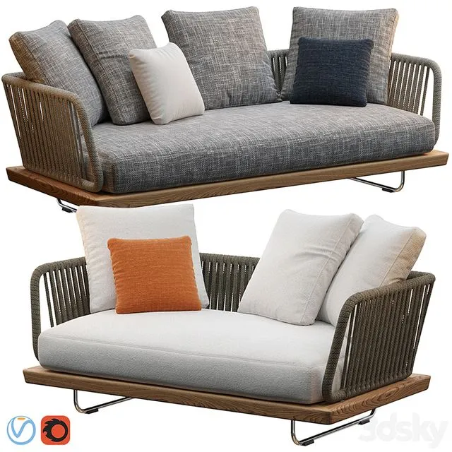 Sunray sofa Minotti outdoor 3dsMax Model