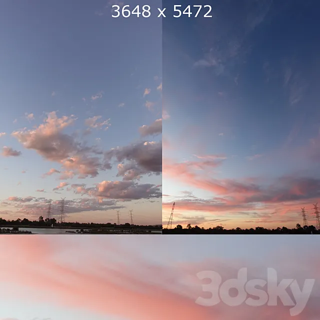 Sunset and Dusk skies 3ds Max