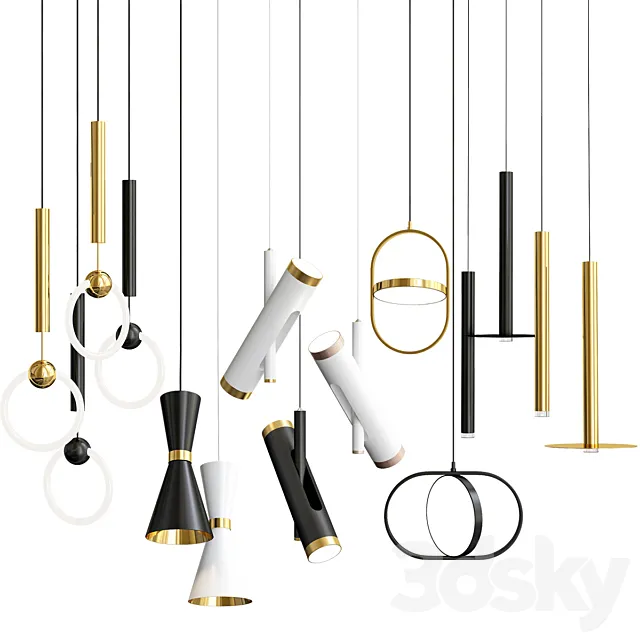 Super Exclusive Pendant Lights Set 2 3DS Max Model