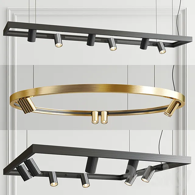 Superloop Spy Delta Chandelier – 3 type 3DS Max Model