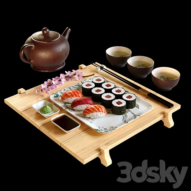 Sushi Maki (Japanese food set) 3DSMax File