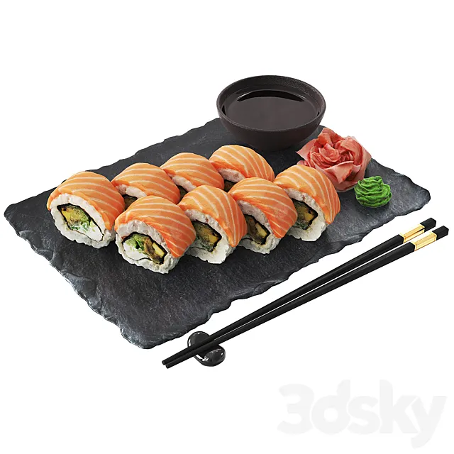 Sushi rolls philadelphia 3DSMax File