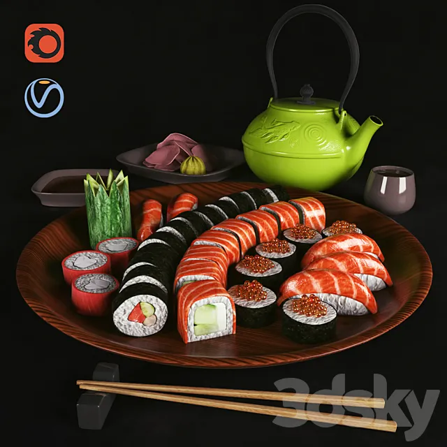 Sushi Set 3DS Max Model