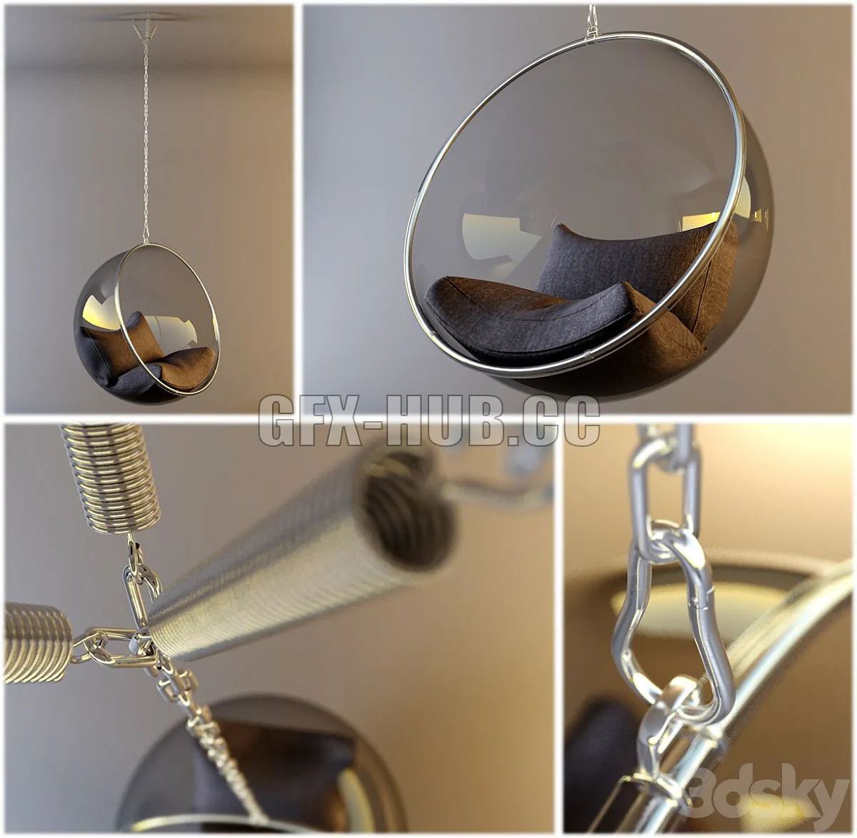 Suspended Ball Chair 3dsMax Model