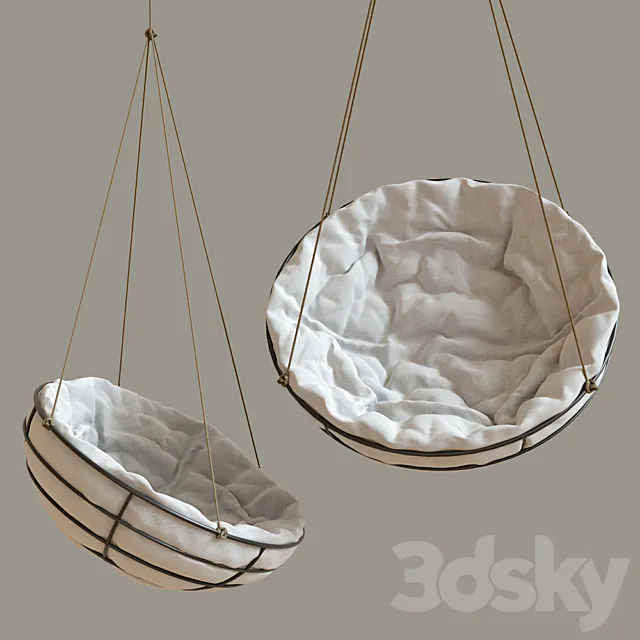 Suspended chair swing “cloud lock Papasan” 3DS Max Model