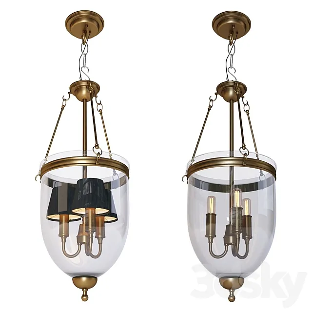 Suspended chandelier – Lantern Cameron S from Eichholtz factory 3ds Max