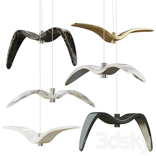 Suspended chandelier NIGHT BIRD Boris Klimok 3DSMax File