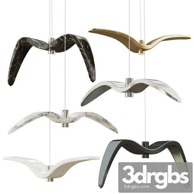 Suspended chandelier night bird boris klimok