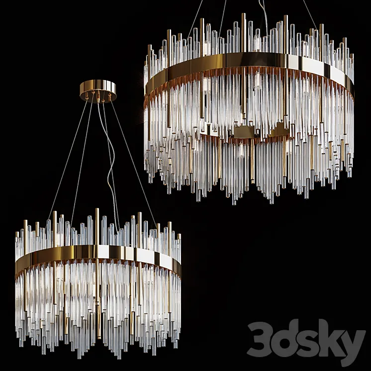 Suspended chandeliers Acapulco 3DS Max Model