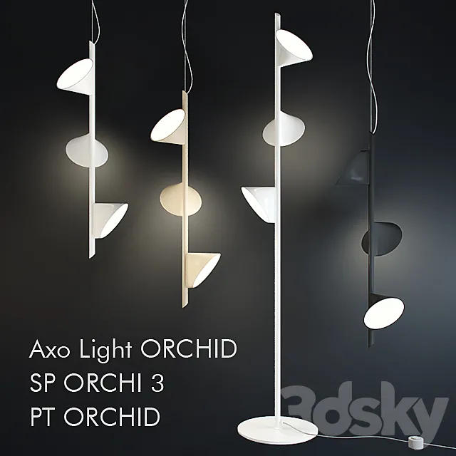 Suspended fixtures Axo Light ORCHID SP ORCHI 3 and floor lamp Axo Light ORCHID PT ORCHID 3DSMax File