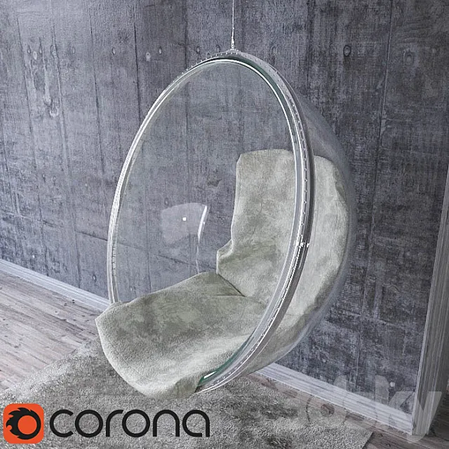 Suspended glass chair 3DSMax File