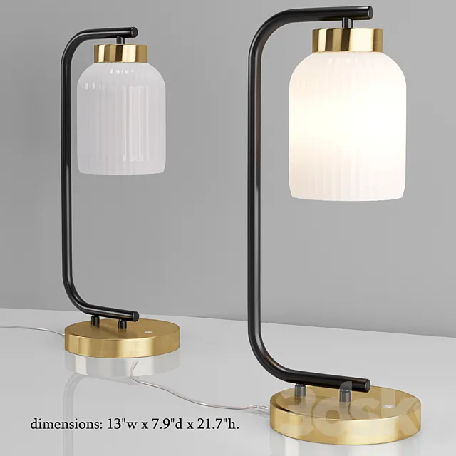 Suspended Glass Table Lamp 3DS Max Model