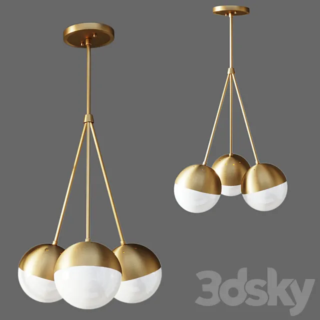 Suspended lamp copper light chandelier 3 3ds Max