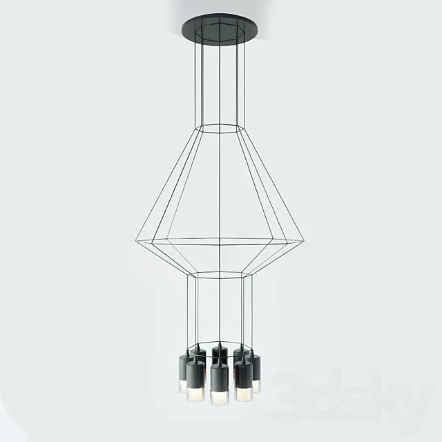 Suspended lamp wireflow freeform 0307 led suspension lamp 3DS Max Model