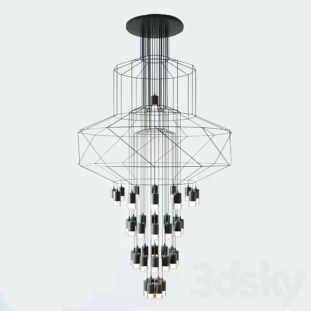 Suspended lamp wireflow freeform 0374 led suspension lamp 3ds Max