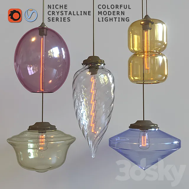 Suspended light Niche Crystalline – 5 3ds Max