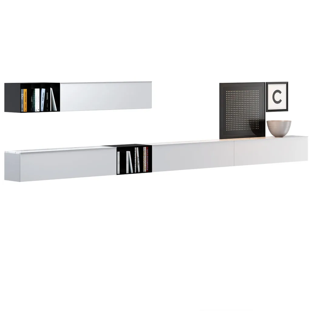 Suspended Storage Units with Bookcases by Caccaro