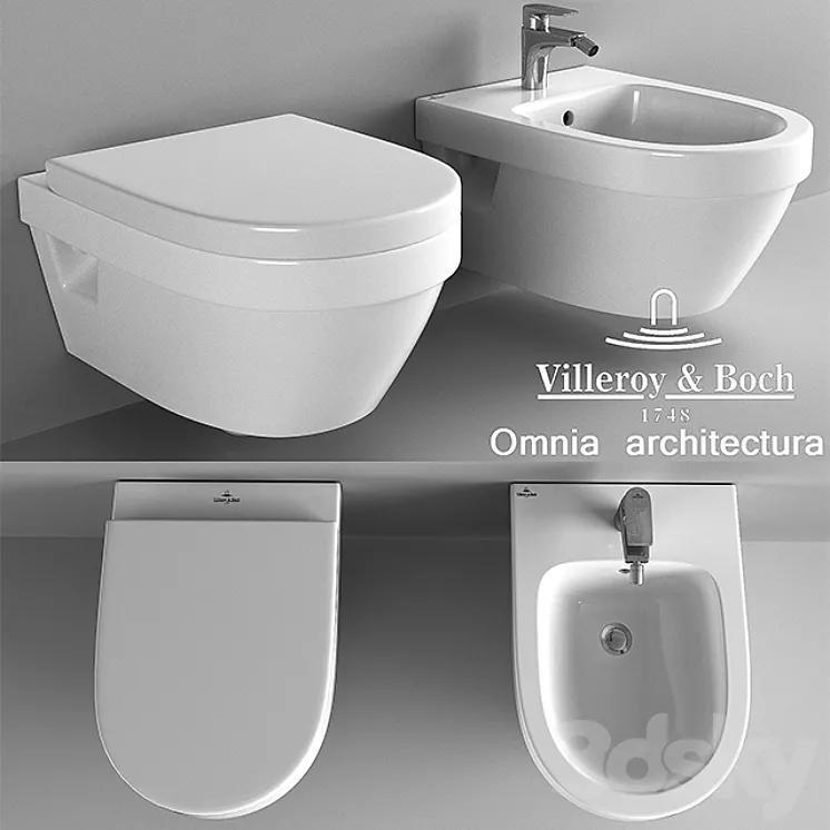 Suspended toilet and bidet Villeroy & Boch Omnia Architectura 3DS Max
