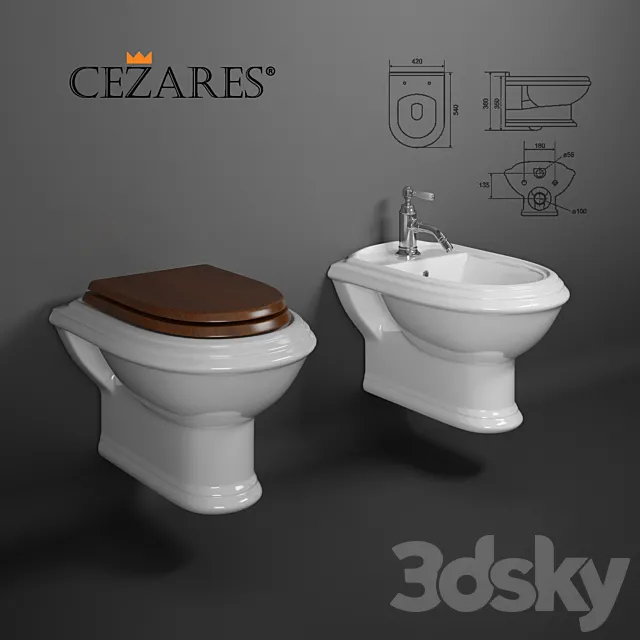 Suspended toilet bidet Cezares KING PALACE 3ds Max