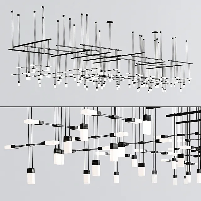 Suspenders Gallery Multi Light Pendant 3ds Max