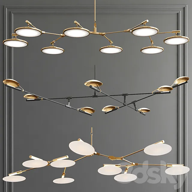 Suspension Branching Disc – 3 types 3ds Max