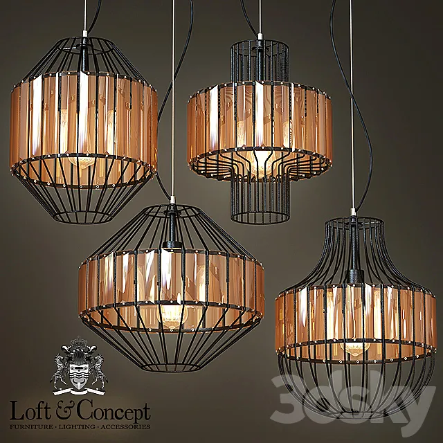 Suspension Glass Plate Pendant 3ds Max