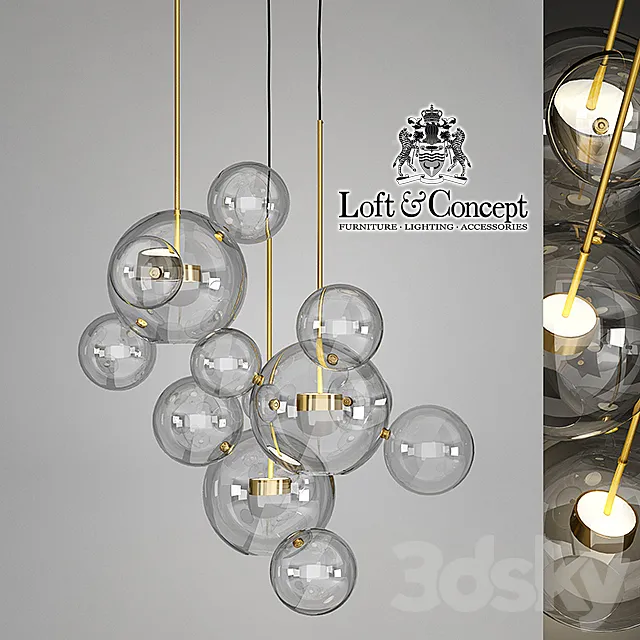 SUSPENSION LAMPS GIOPATO & COOMBES BOLLE BLS 14C CHANDELIER 3ds Max