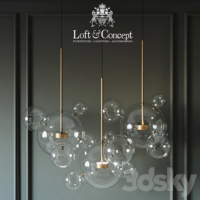 Suspension lamps giopato & coombes bolle bls 14l chandelier 3ds Max
