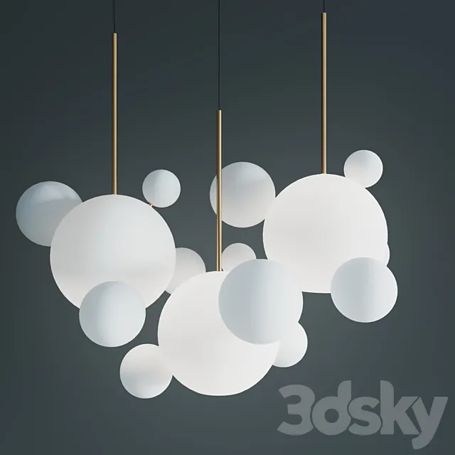 Suspension lamps giopato & coombes bolle bls 14l chandelier milk 3ds Max