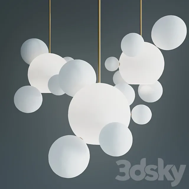 Suspension lamps giopato & coombes bolle bls 6 lamp milk 3DSMax File